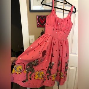 Vixen by Micheline Pitt IT dancing clown Ingenue Swing Dress in Pink.